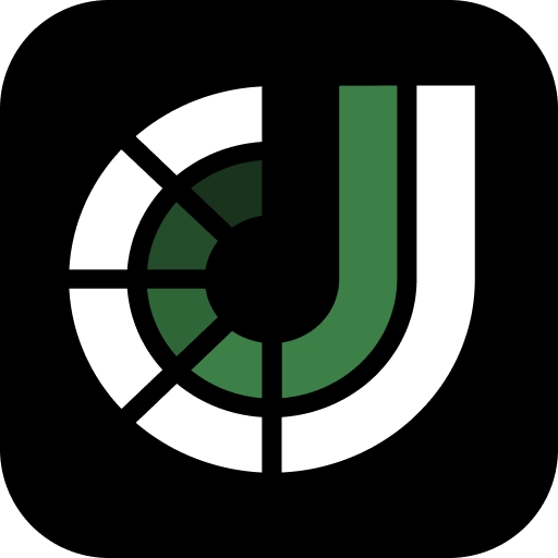 Jeetcity rundes Logo-Icon auf schwarzem Hintergrund